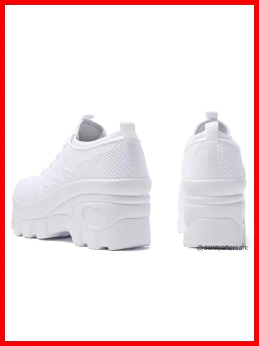 Women's Chunky Platform Knitted Lace Up Lug Sole Orthopedic Walking Shoes
